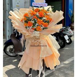 Bó hoa hồng cam quốc vương - HB445