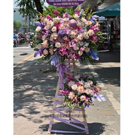 Kệ hoa cúc mẫu đơn tone TÍM - KH166