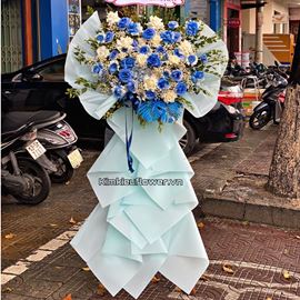 Kệ hoa chúc mừng tone xanh dương - KH170