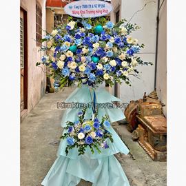 Kệ hoa cúc mẫu đơn, hoa hồng xanh - KH172