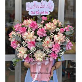 giỏ hoa hồng dâu, hỷ trứng - HG563