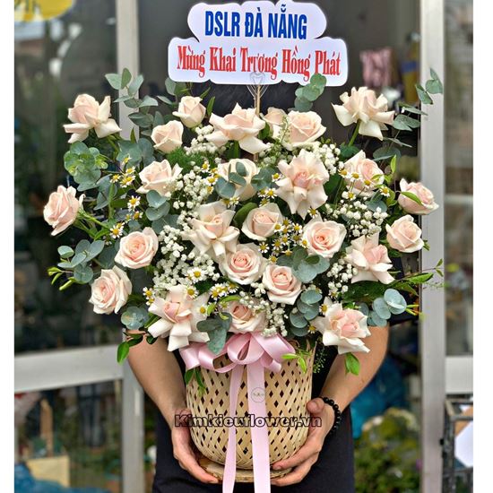 Hộp hoa hồng kem - HG575