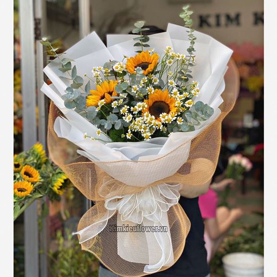 Bó hoa hướng dương, cúc tana - HB466