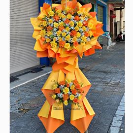 Kệ hoa chúc mừng tone cam - KH184