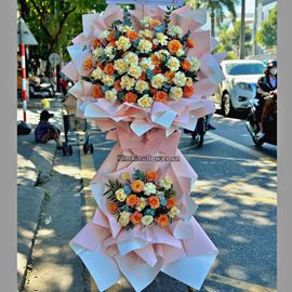 Kệ hoa chúc mừng  tone cam - KH185