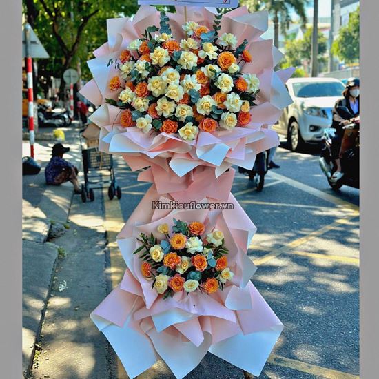 Kệ hoa chúc mừng  tone cam - KH185