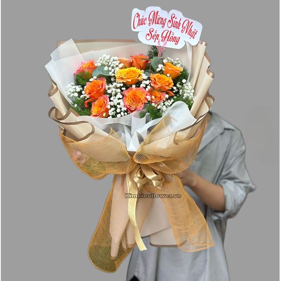 Bó hoa hồng cam spirit - HB492