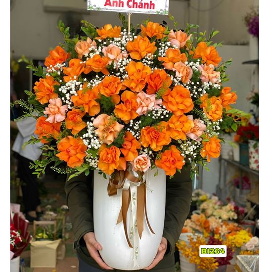 Bình hoa cam quốc vương mix hồng shimmer- BI264