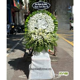 Vòng hoa chia buồn lan trắng, hồng trắng - KV168