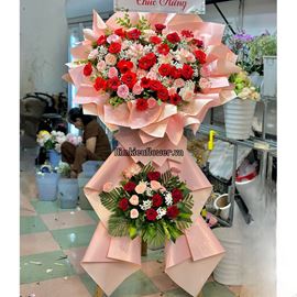 Kệ hoa chúc mừng hồng lạc thần, hồng đỏ - KH206
