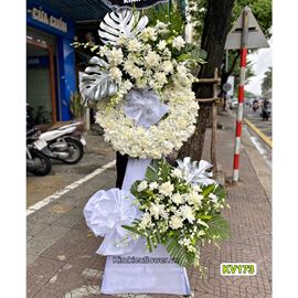 Vòng hoa chia buồn lan trắng, cúc trắng - KV173