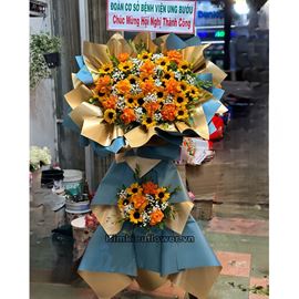 Kệ hoa hướng dương, hồng cam - KH219