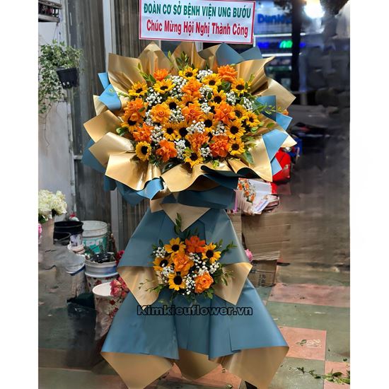 Kệ hoa hướng dương, hồng cam - KH219