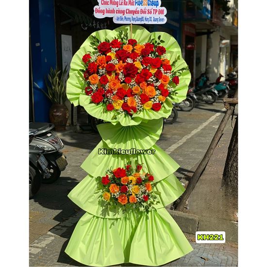 Kệ hoa chúc mừng đỏ, cam - KH221