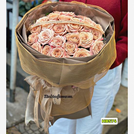 Bó hoa hồng capuchino - HB574