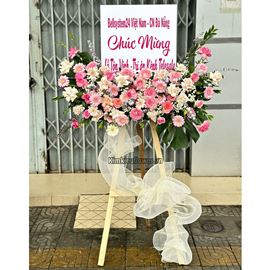 Kệ hoa chúc mừng tone hồng - KH222