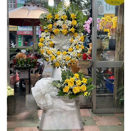 Kệ hoa viếng tone vàng  - KV200