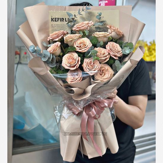 Bó hoa hồng capuchino - HB599