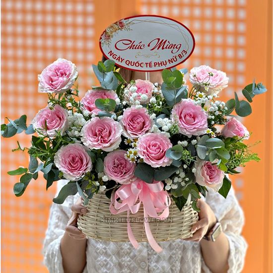 giỏ hoa chúc mừng hồng lạc thần - HG656