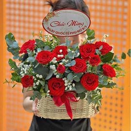 Giỏ hoa hồng đỏ - HG659