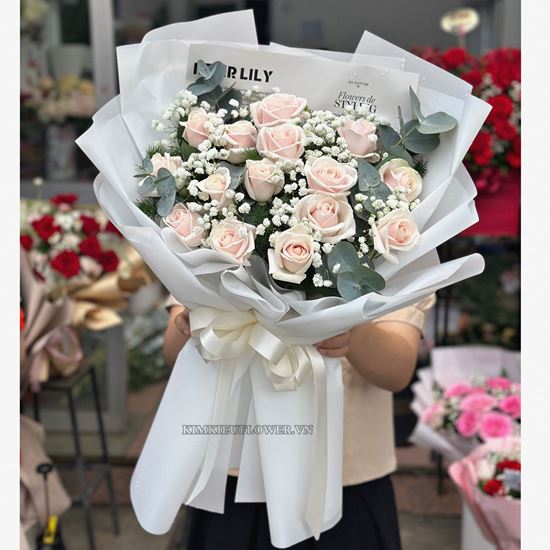 Bó hoa hồng kem - HB604