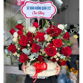giỏ hoa hồng đỏ - HG666