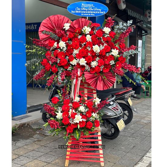 Kệ hoa chúc mừng tone đỏ - KH236