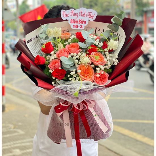 Bó hoa hồng đỏ, victor hồng - HB620