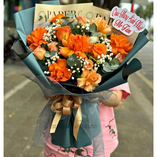 Bó hoa hồng cam - HB621