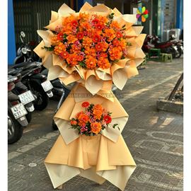 Kệ hoa chúc mừng tone cam - KH245