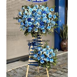 Kệ hoa chúc mừng tone xanh dương - KH255