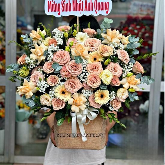 Giỏ hoa hồng Capuchino - HG689