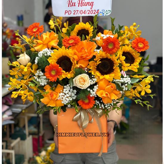 Giỏ hoa chúc mừng hướng dương - HG690