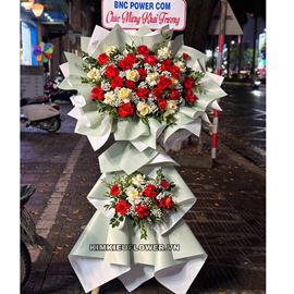 Kệ hoa chúc mừng tone đỏ - KH257