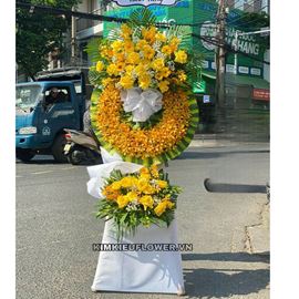 Vòng hoa viếng lan vàng, hồng vàng - KV207