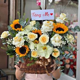 Giỏ hoa hướng, hồ điệp vàng - HG699