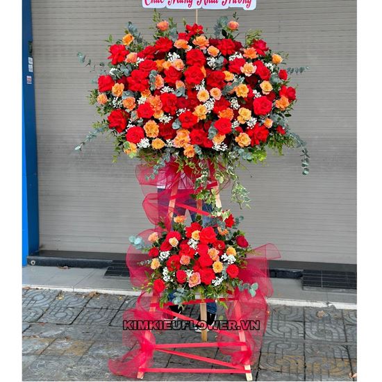 Kệ chúc mừng tone đỏ cam - KH264 