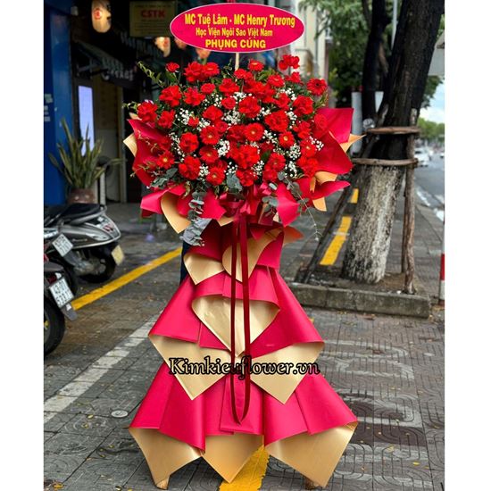Kệ hoa chúc mừng tone đỏ - KH283