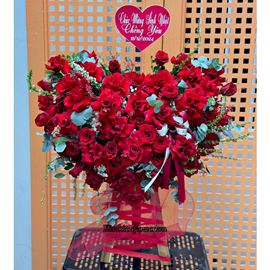 Kệ mini hoa hồng đỏ - KH315