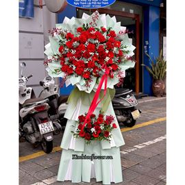 Kệ hoa chúc mừng tone đỏ - KH324