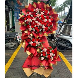 Kệ hoa chúc mừng tone đỏ, hồng - KH254	