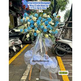 Kệ hoa chúc mừng tone xanh dương - KH326