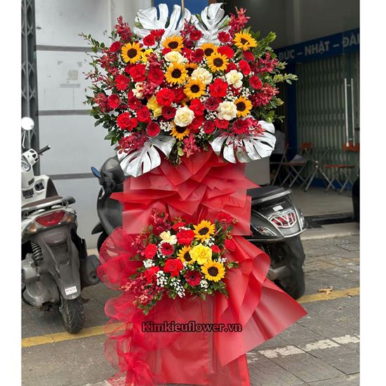 Kệ hoa chúc mừng tone đỏ -  KH333