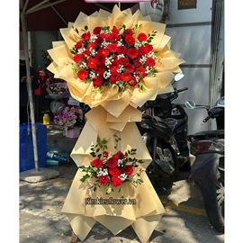 Kệ hoa chúc mừng tone đỏ - KH338