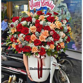 Bình hoa hồng ekudor, hồng shimmer - BI325