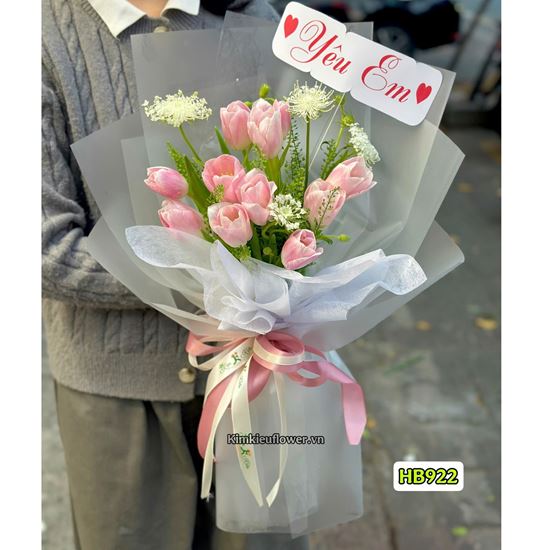 Bó hoa tulip hồng - HB922
