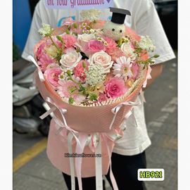Bó hoa tone hồng mix cúc pingpong - HB921
