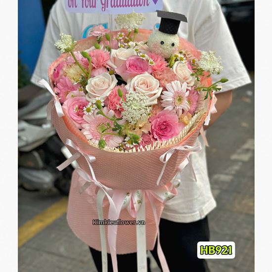 Bó hoa tone hồng mix cúc pingpong - HB921