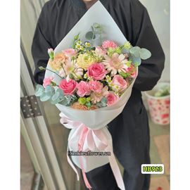 Bó hoa chúc mừng tone hồng - HB923