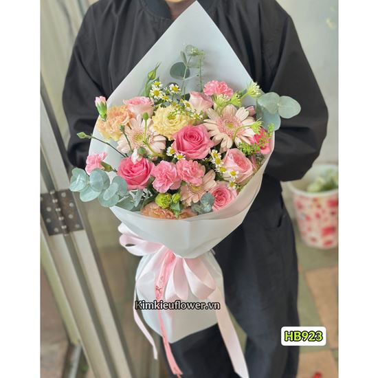 Bó hoa chúc mừng tone hồng - HB923